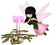Cute Toon Pink Cyclamen Fairy, Flying Wall Mural