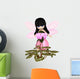 Cute Toon Pink Cyclamen Fairy, Standing Wall Mural