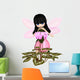 Cute Toon Pink Cyclamen Fairy, Standing Wall Mural