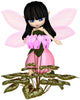 Cute Toon Pink Cyclamen Fairy, Standing Wall Mural