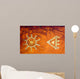 Golden African Symbol on Textured Background Wall Mural