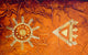 Golden African Symbol on Textured Background Wall Mural