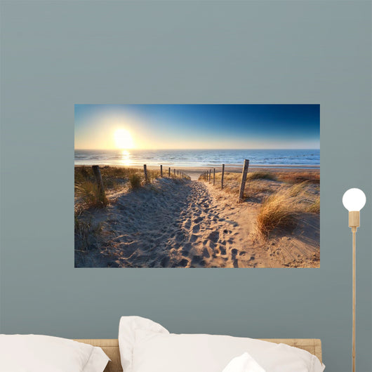 path to sand beach in North sea 