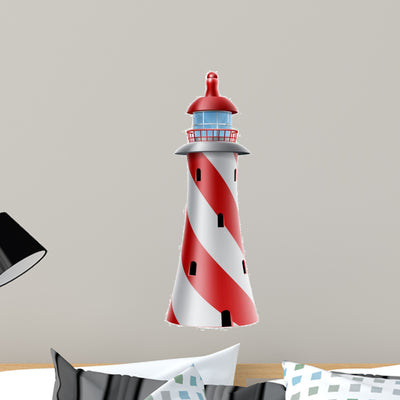 Light House Illustration shown on a wall