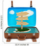 Render of an Open Retro Suitcase with a Sign, Isolated on White Wall Decal