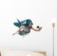 Blue Mermaid Holding Sea Lily Wall Decal