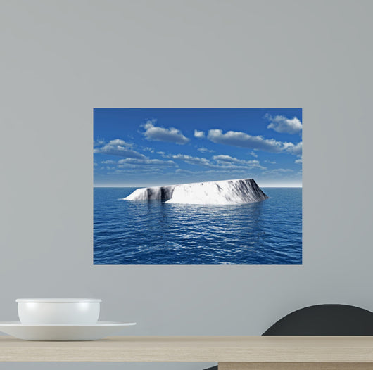 The big iceberg on  the open ocean - 3d landscape scene. 