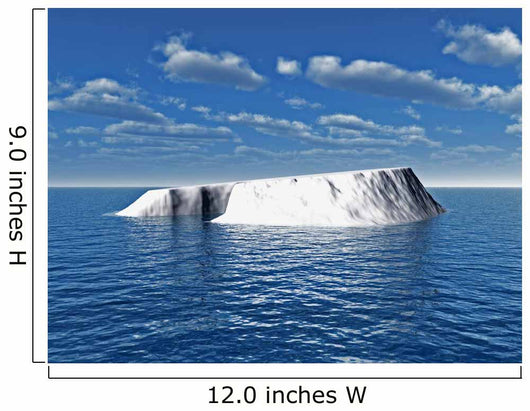 The big iceberg on  the open ocean - 3d landscape scene. 