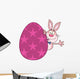 Cute Pink Rabbit Cartoon Wall Decal