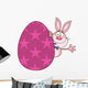 Cute Pink Rabbit Cartoon Wall Decal