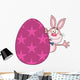 Cute Pink Rabbit Cartoon Wall Decal