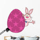 Cute Pink Rabbit Cartoon Wall Decal