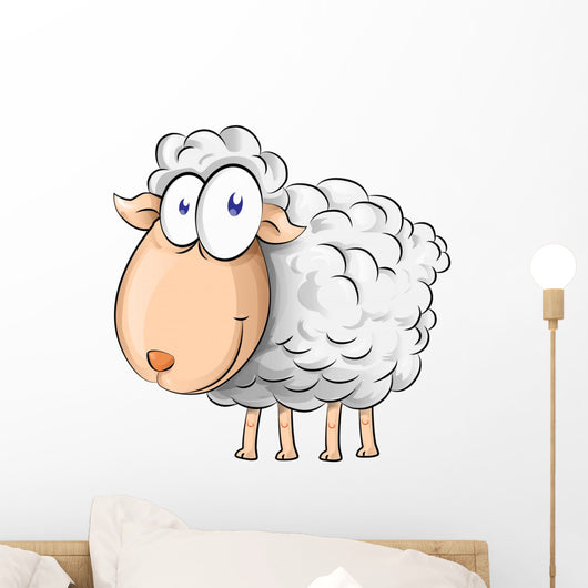 sheep cartoon Wall Decal