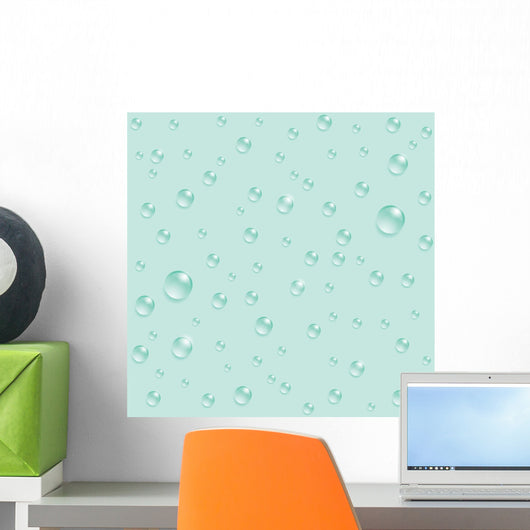 Drops Seamless Pattern Blue Wall Decal