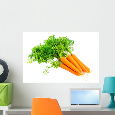 Fresh Carrots White shown on a wall
