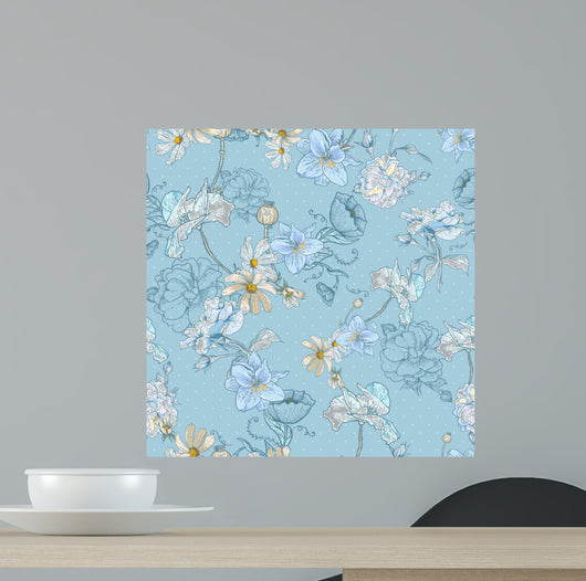 Beautiful Seamless Vintage Floral Wall Decal