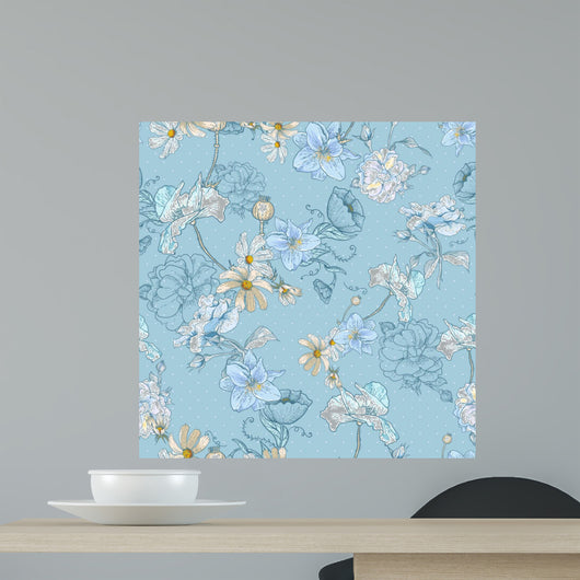 Beautiful Seamless Vintage Floral Wall Decal