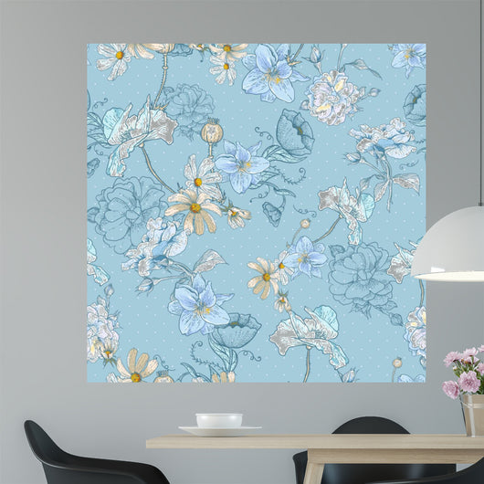 Beautiful Seamless Vintage Floral Wall Decal