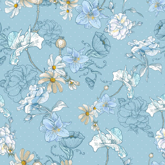 Beautiful Seamless Vintage Floral Wall Decal