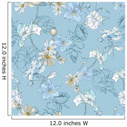Beautiful Seamless Vintage Floral Wall Decal