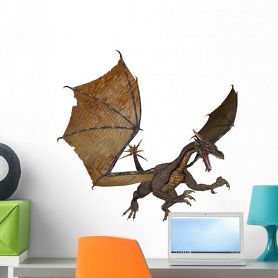 Angry Dragon Wall Decal shown on a wall