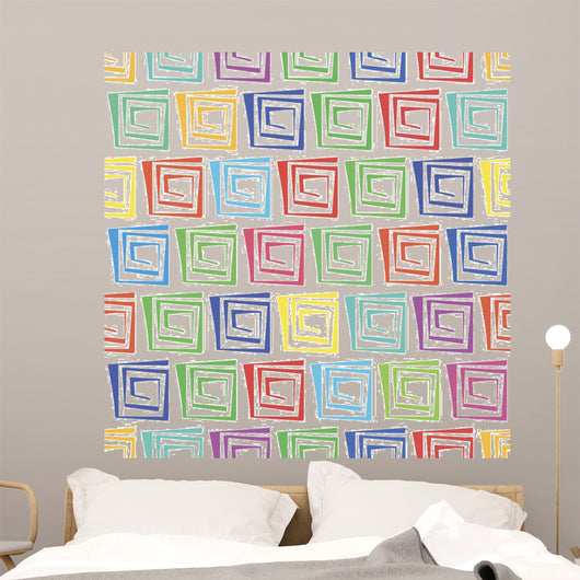Seamless Geometric Pattern Wall Decal Design 1
