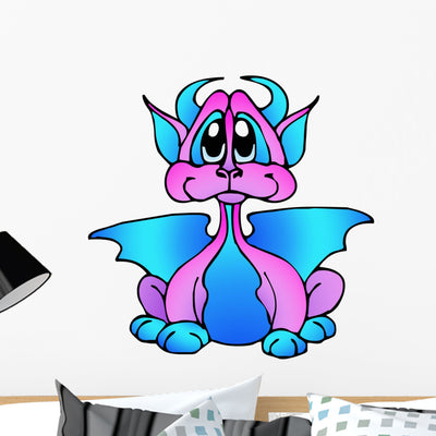 Dragon Illustration Wall Decal shown on a wall