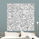Ecology Seamless Pattern Black Wall Decal