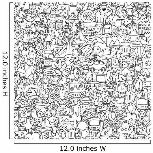 Ecology Seamless Pattern Black Wall Decal