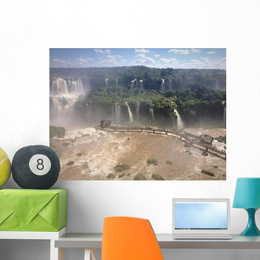Walk way close to Iguazu falls on side of Brazil Wall Mural