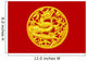 Golden Chinese dragon on red wood background 