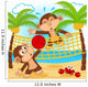 monkeys playing in beach volleyball - vector illustration 