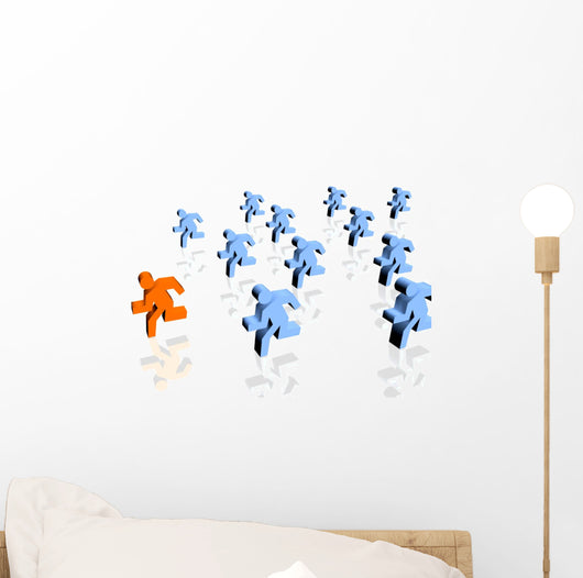 A winner in a group of runners Wall Decal