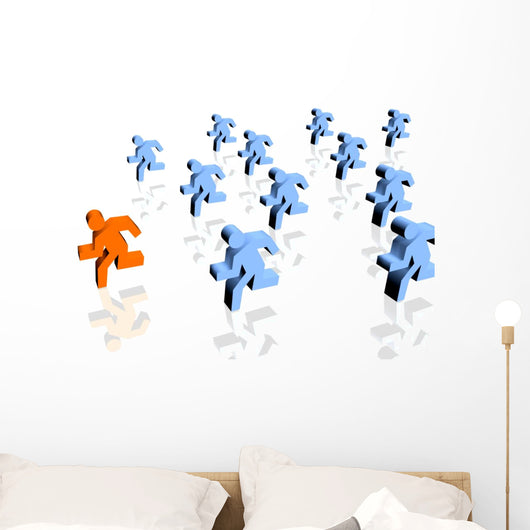 A winner in a group of runners Wall Decal