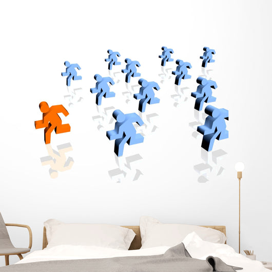 A winner in a group of runners Wall Decal