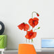 bunch of wild red poppy flowers on white Wall Decal