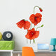 bunch of wild red poppy flowers on white Wall Decal