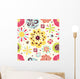 Cute Seamless Pattern with Wall Decal