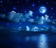 Super Moon in Starry Sky With Clouds 