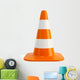 Traffic cone. Road sign isolated on white Wall Decal