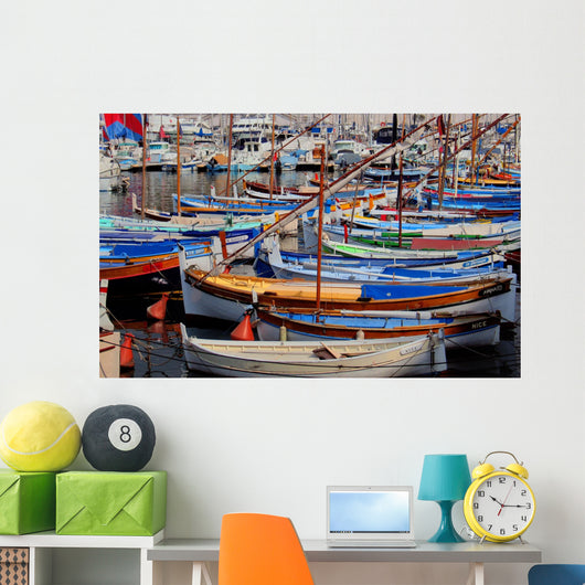 barques au port Wall Mural