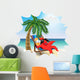 Funny Starfish in a Lounge Chair on the Beach2 Wall Decal