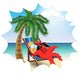 Funny Starfish in a Lounge Chair on the Beach2 Wall Decal