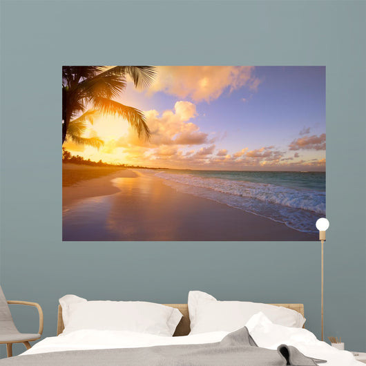 Art Beautiful sunrise over the tropical beach 