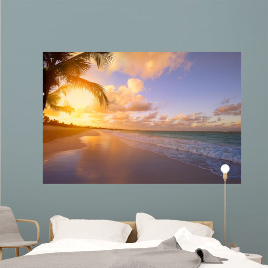 Art Beautiful sunrise over the tropical beach 