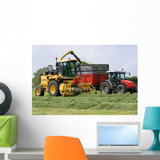 Tractor and Forage Harvester Wall Decal