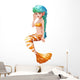 A mermaid with a stripe-colored tail Wall Decal