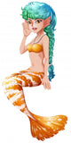 A mermaid with a stripe-colored tail Wall Decal