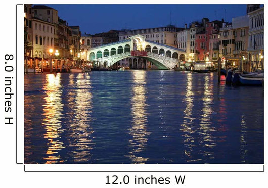 The Rialto Bridge in Venice by night Wall Mural