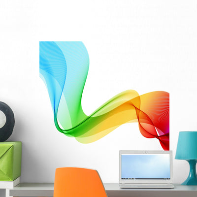 Abstract Colorful Background Spectrum Wall Decal shown on a wall